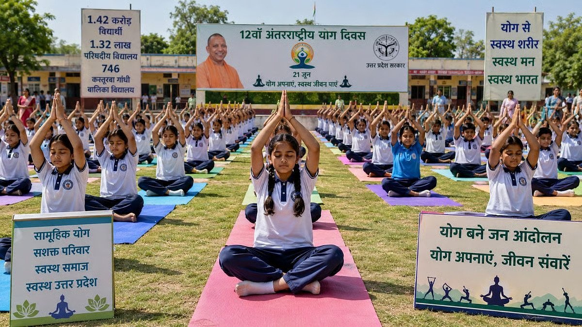 अंतरराष्ट्रीय योग दिवस 2026: यूपी के 1.42 करोड़ छात्र करेंगे सामूहिक योगाभ्यास, 1.32 लाख विद्यालयों में होगा भव्य आयोजन